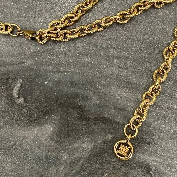 Vintage Givenchy Gold Lariat Adjustable Gold Chain Necklace - Picture 12 of 12
